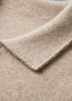 EXTRA-FINE MERINO WOOL ZIP POLO CARDIGAN