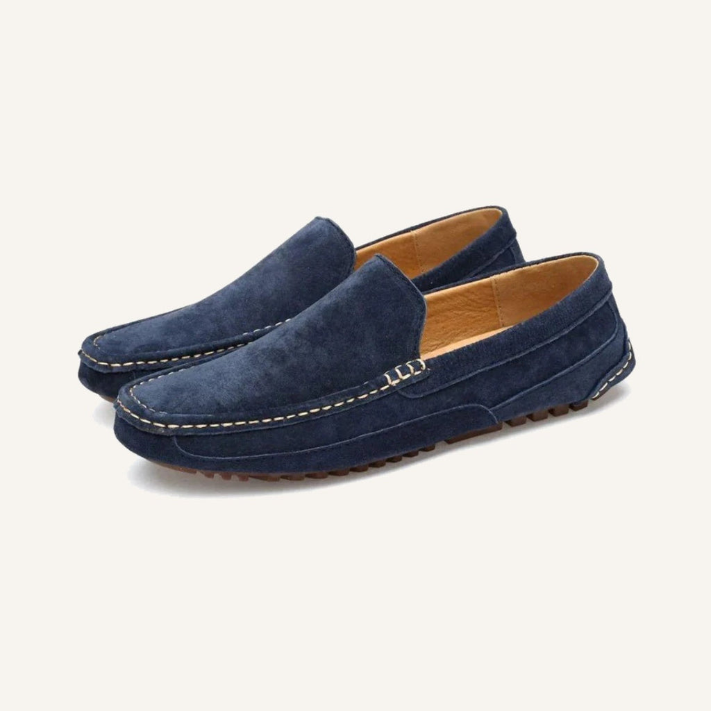 Mens Suede Loafer Moccasins – Solatte Navy Blue