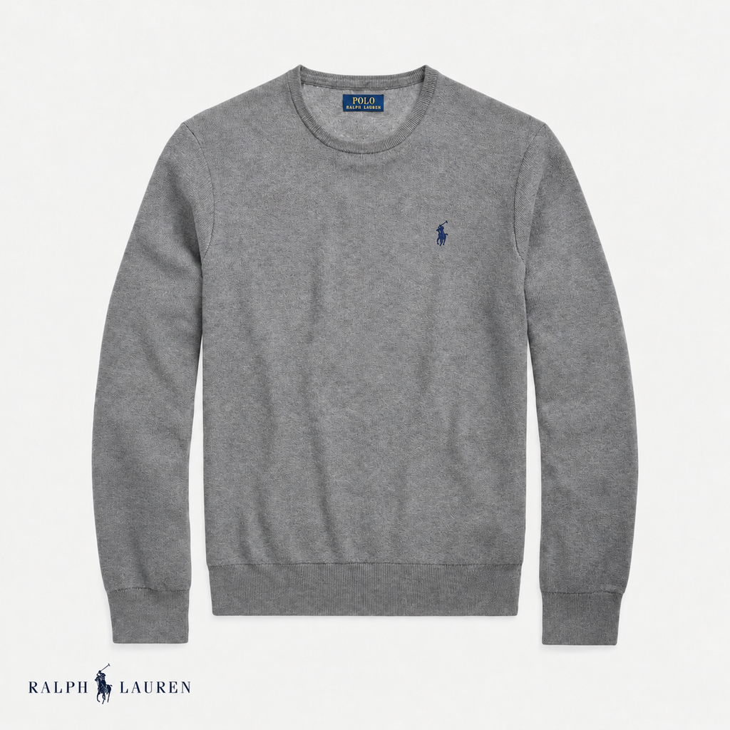 RL Mesh-Knit Cotton Crewneck Sweater