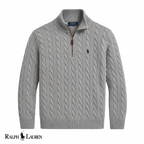 RL Zip Cable-Knit Wool Knit Sweater