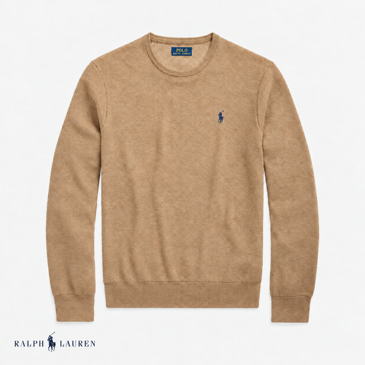 RL Mesh-Knit Cotton Crewneck Sweater