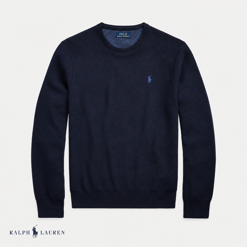 RL Mesh-Knit Cotton Crewneck Sweater