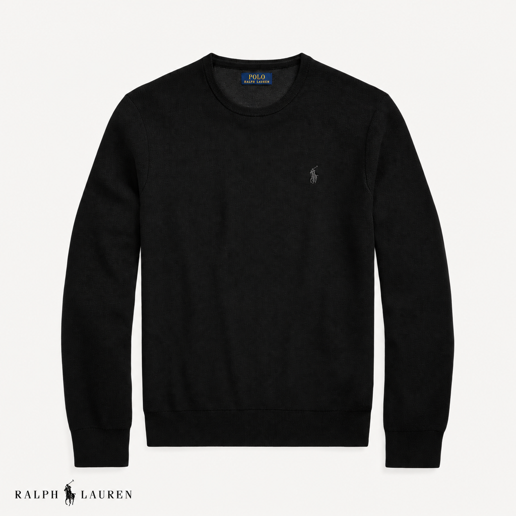 RL Mesh-Knit Cotton Crewneck Sweater