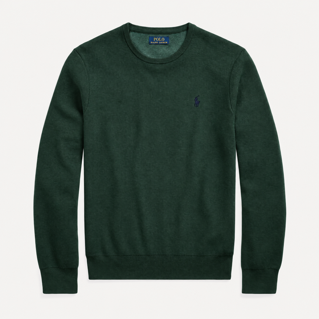 RL Mesh-Knit Cotton Crewneck Sweater