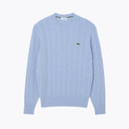 LC Cable Knit Carded Wool Crew Neck Sweater