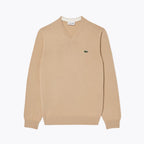 LC Monochrome Cotton V-neck Sweater