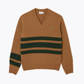 LC Striped Wool V Neck Sweater