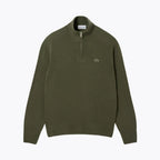 LC Zipped High Neck Carded Wool Sweater