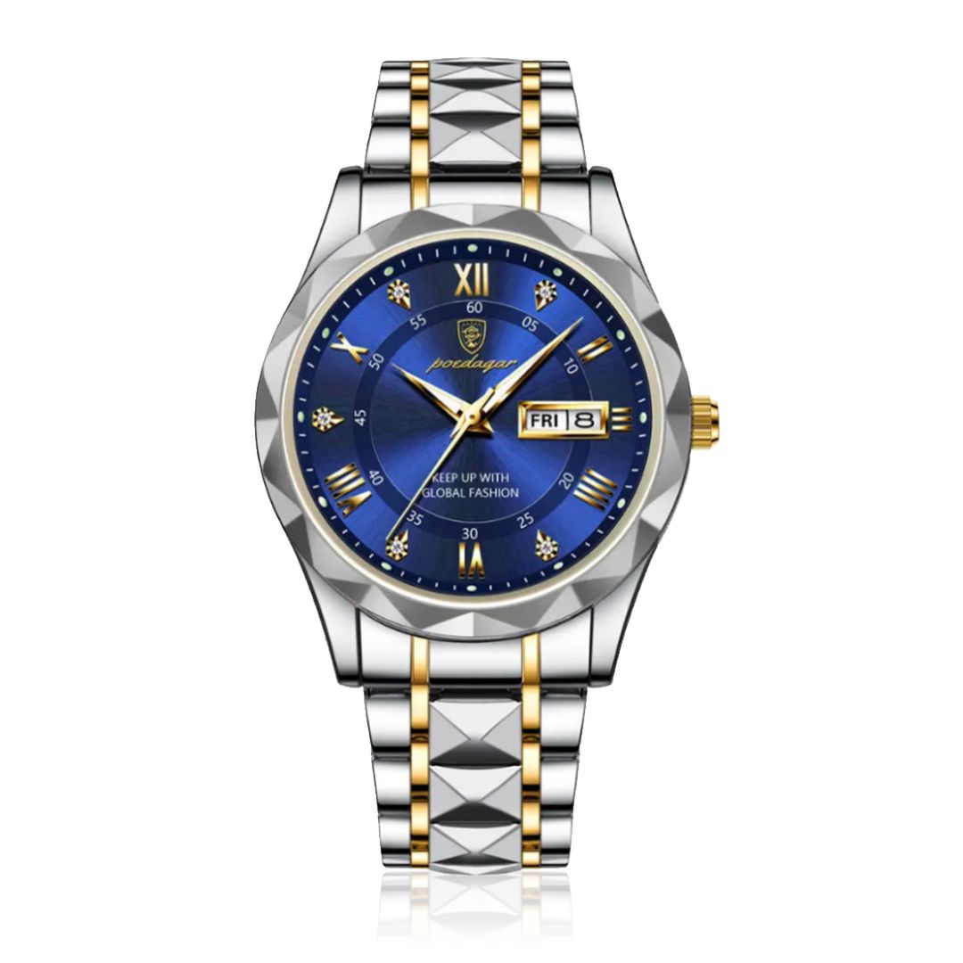 POEDAGAR Luminous Steel 40mm Uhr - Wasserdicht | Transferierter Stahl