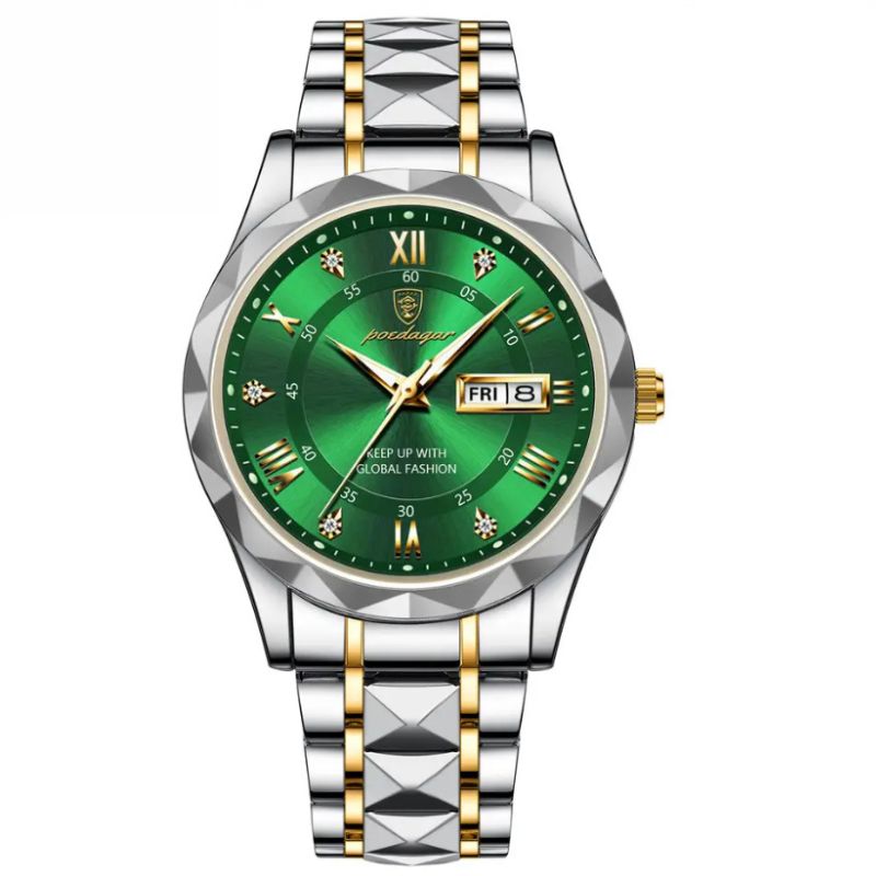 POEDAGAR Luminous Steel 40mm Uhr - Wasserdicht | Transferierter Stahl