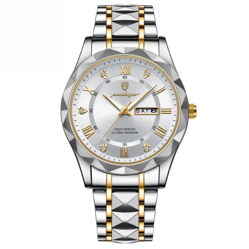 POEDAGAR Luminous Steel 40mm Uhr - Wasserdicht | Transferierter Stahl