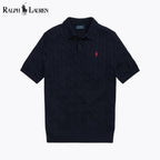 RL Cable-Knit Cotton Polo-Collar Sweater