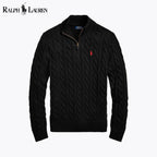 RL Chunky Cable-Knit Cotton Quarter-Zip Pullover