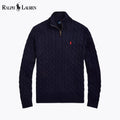 RL Chunky Cable-Knit Cotton Quarter-Zip Pullover