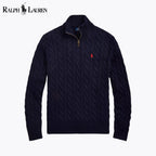 RL Chunky Cable-Knit Cotton Quarter-Zip Pullover