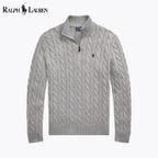 RL Chunky Cable-Knit Cotton Quarter-Zip Pullover