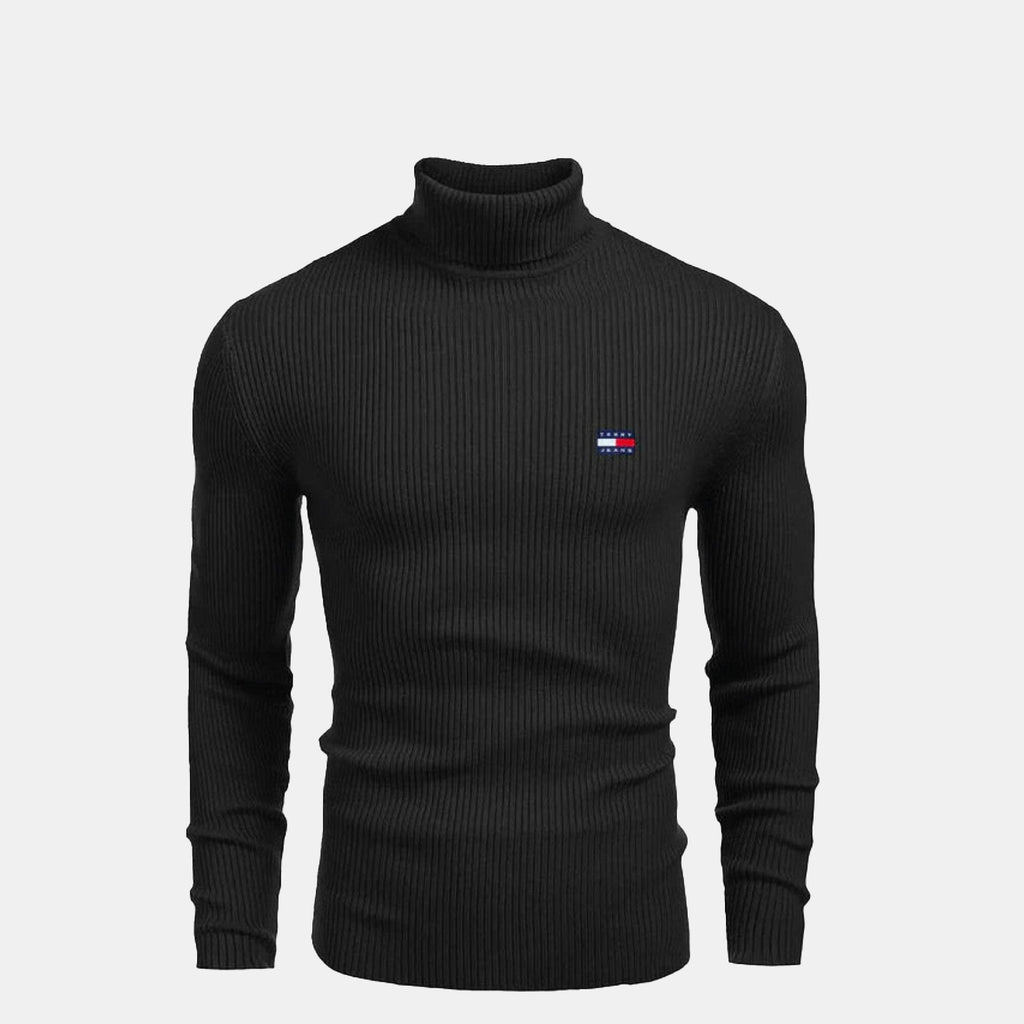 TH Rollkragenpullover mit Zopfmuster aus Wolle