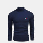 TH Rollkragenpullover mit Zopfmuster aus Wolle