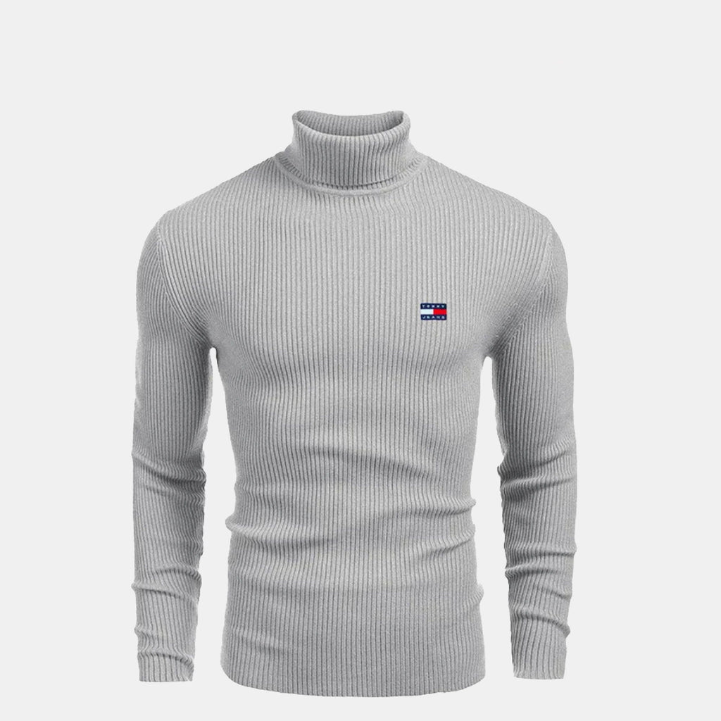 TH Rollkragenpullover mit Zopfmuster aus Wolle